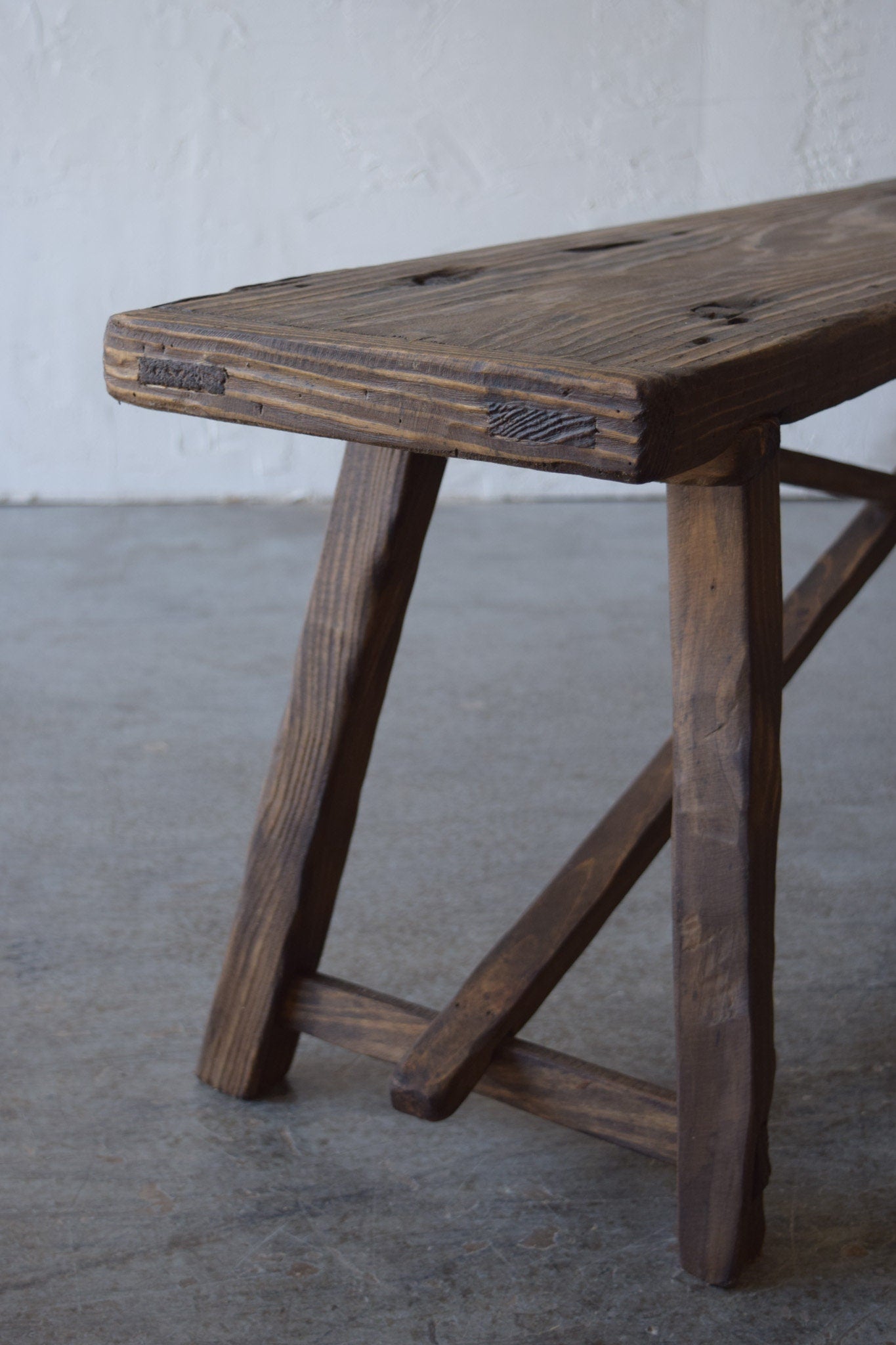 Made To Order: Large Dark Bench Solid Wood