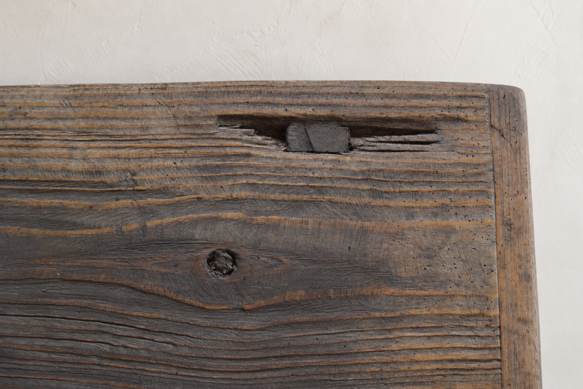 The Hewn three-drawer console table in a lived-in European-inspired finish