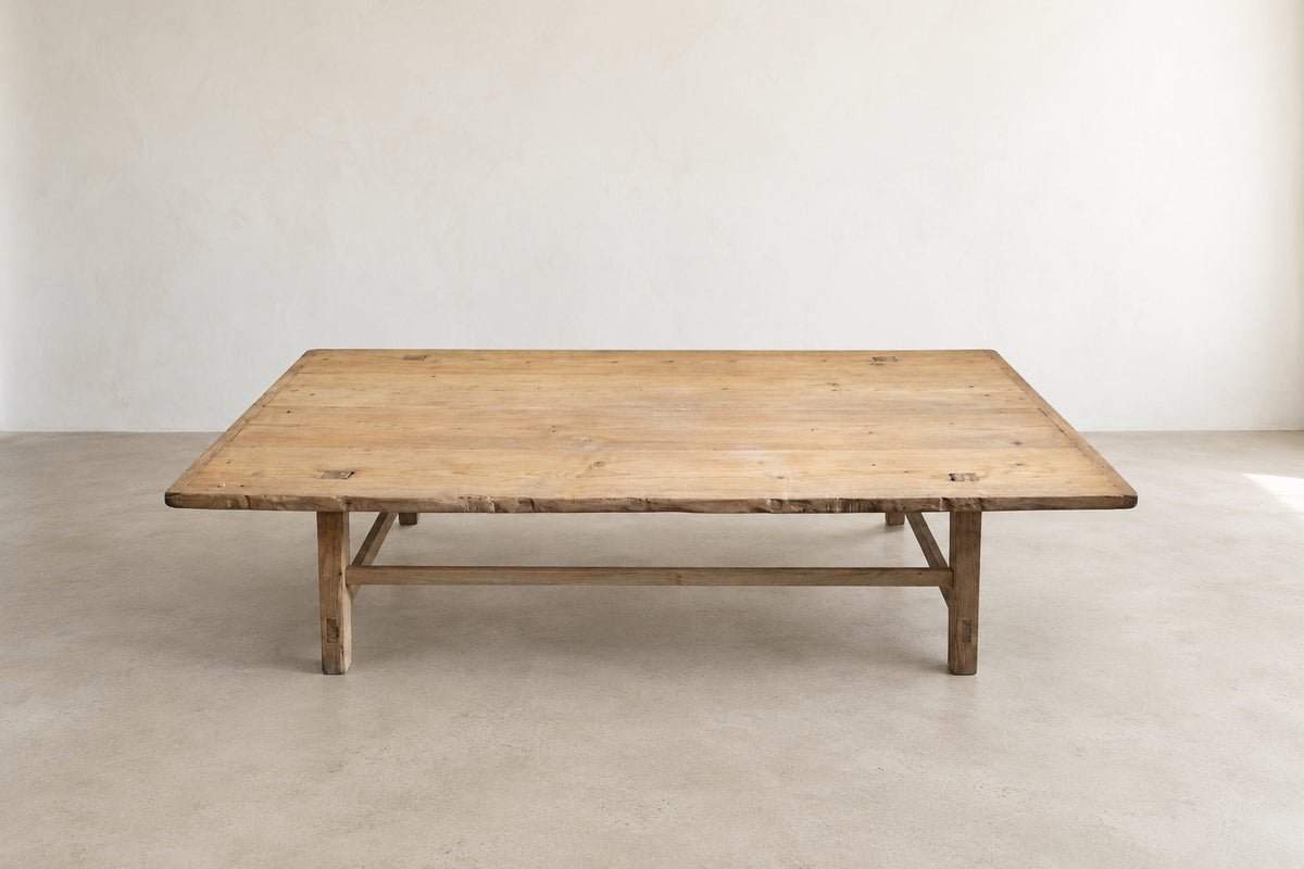The Atelier Coffee Table, oversized solid wood coffee table, front view