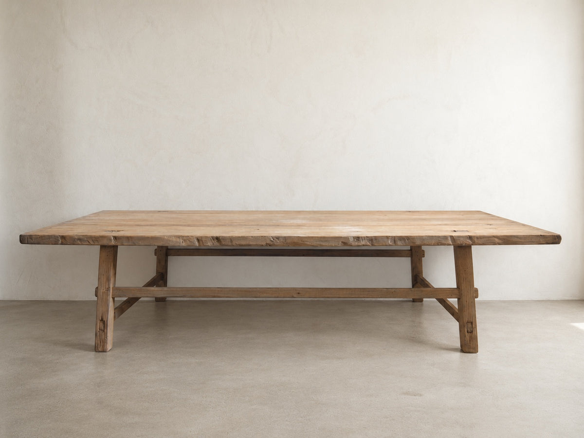 The Atelier Coffee Table, oversized solid wood coffee table, wide front view