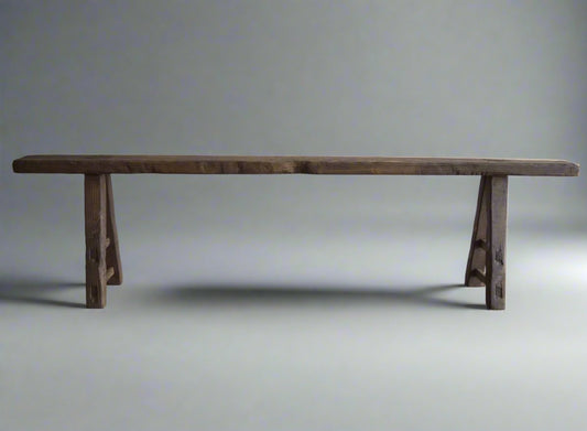 Made To order: Long Dark Slender Wooden Bench 78"