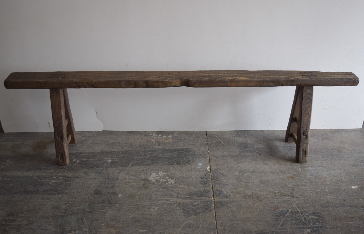 Made To order: Long Dark Slender Wooden Bench 78"