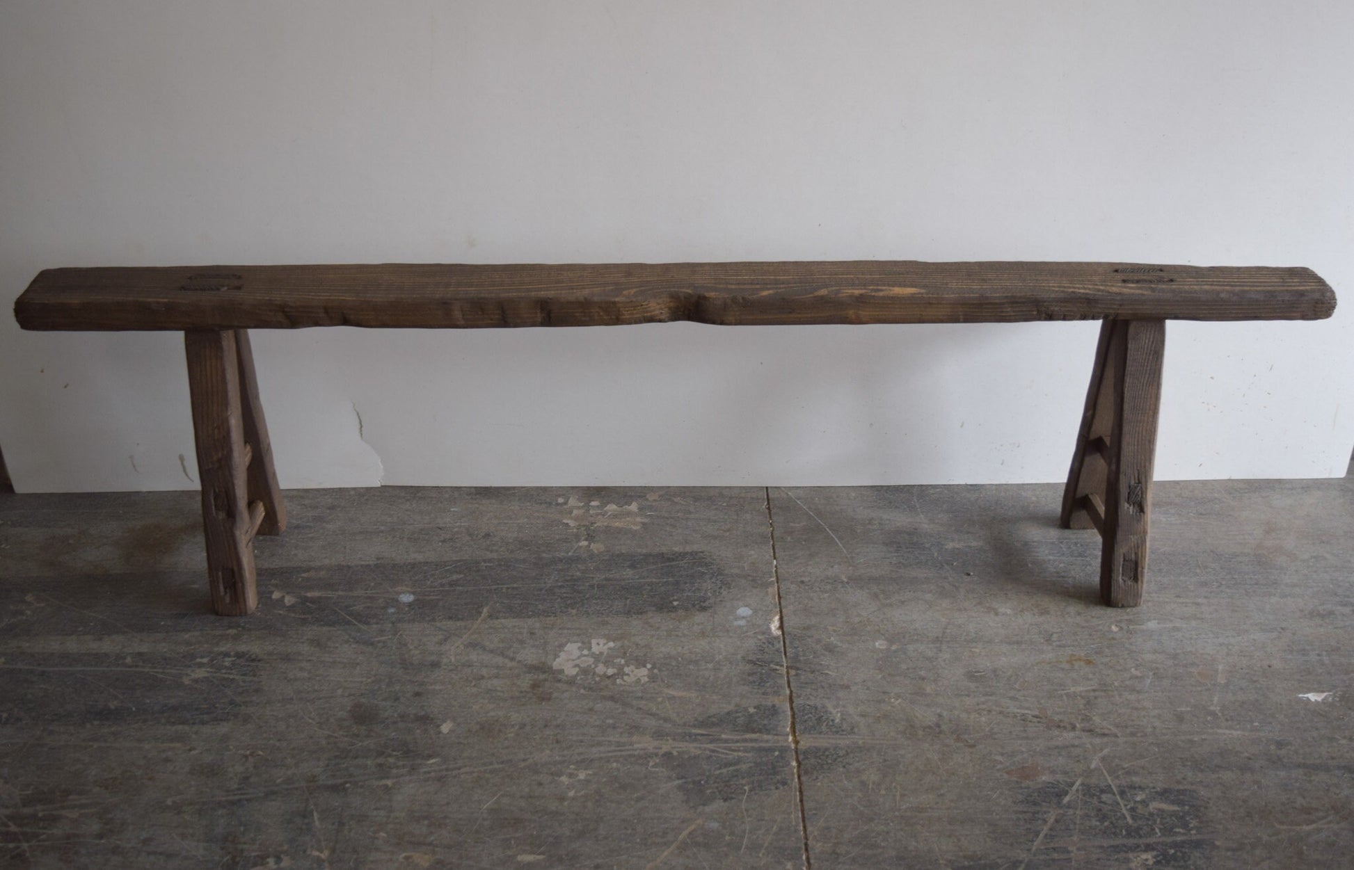 Made To order: Long Dark Slender Wooden Bench 78"