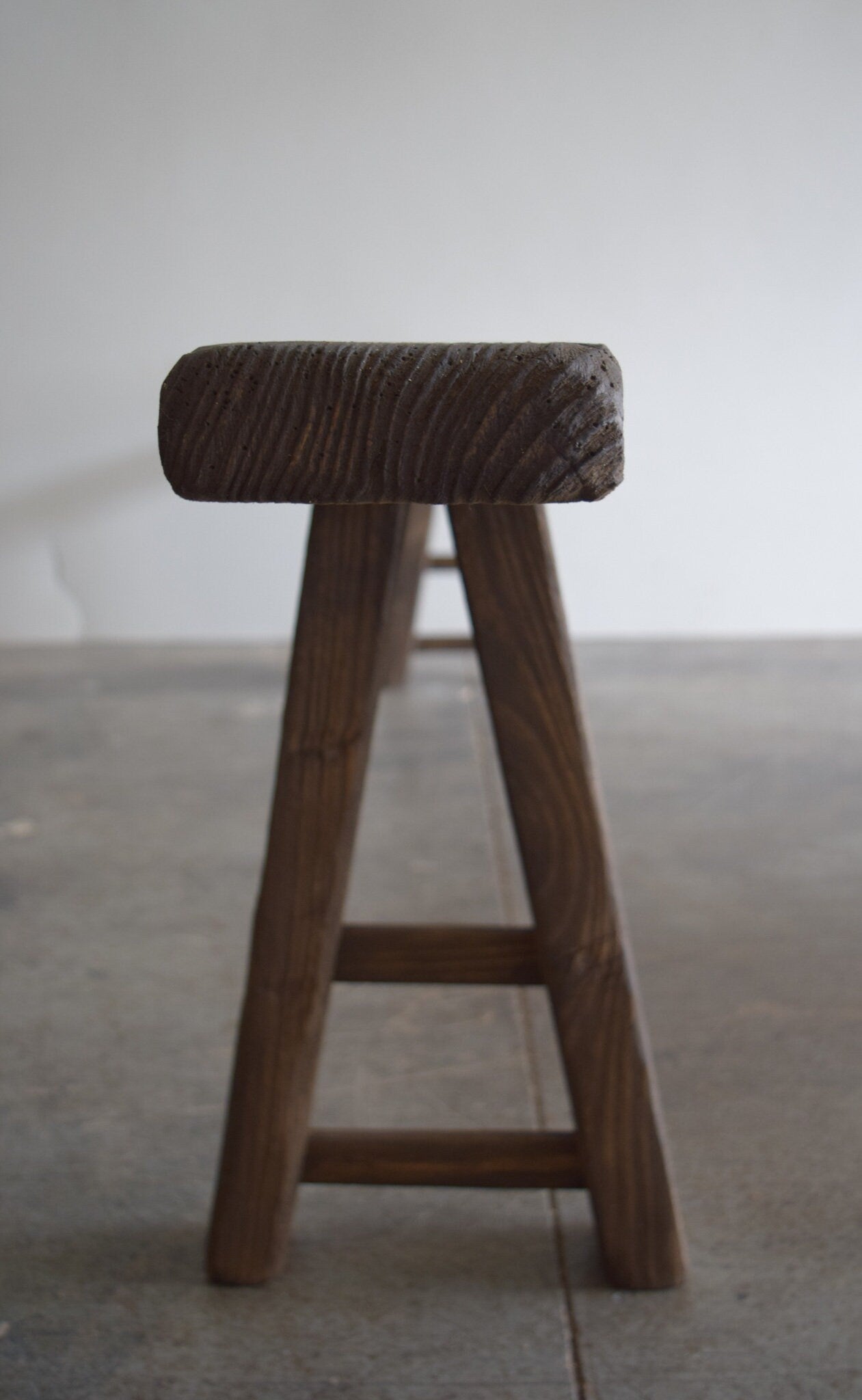 Made To order: Long Dark Slender Wooden Bench 78"