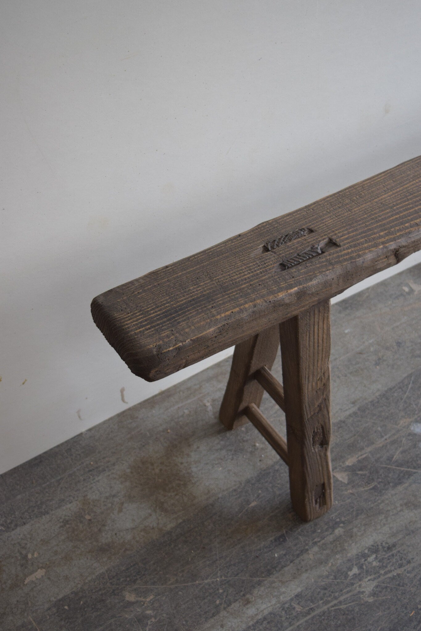 Made To order: Long Dark Slender Wooden Bench 78"