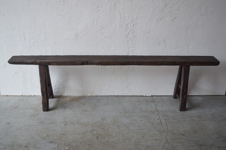 Made-To-Order: Long Slender Wooden Bench Dark