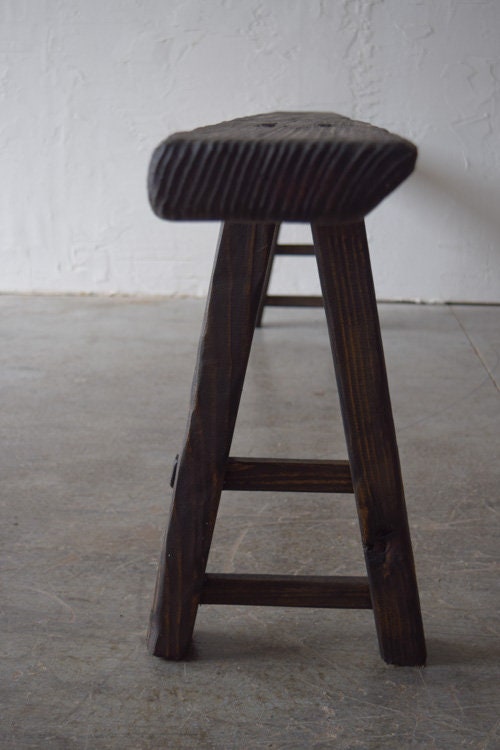 Made-To-Order: Long Slender Wooden Bench Dark