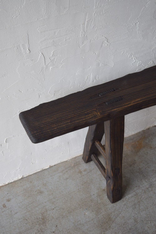 Made-To-Order: Long Slender Wooden Bench Dark