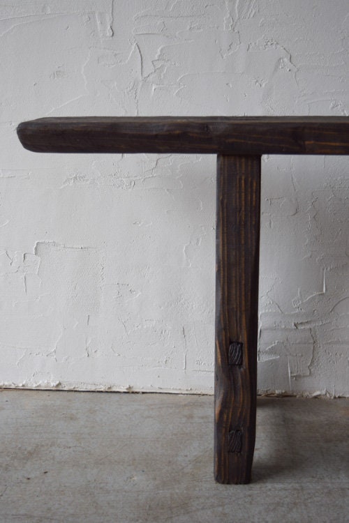 Made-To-Order: Long Slender Wooden Bench Dark