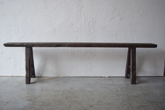 Made-To-Order: Long Slender Wooden Bench Dark