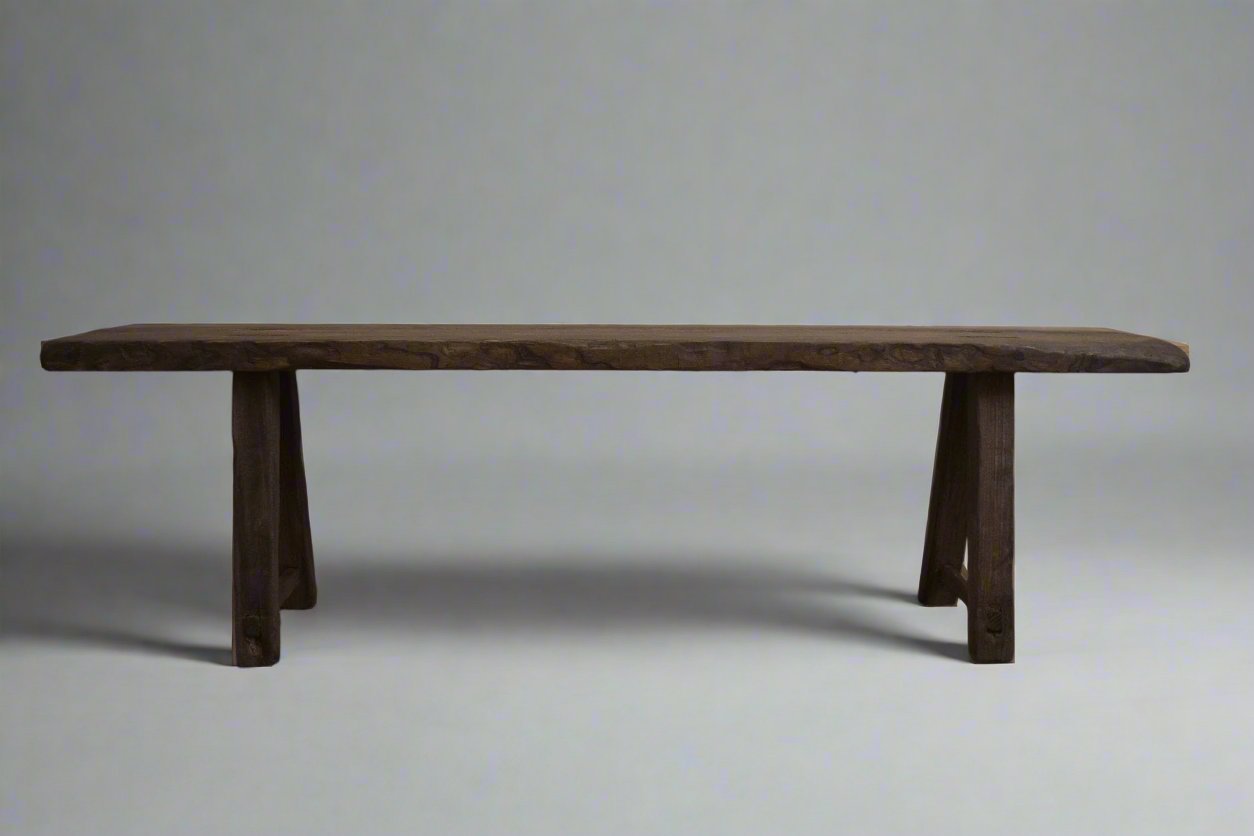70" Long Deep Slender Wood Bench Antique-Inspired
