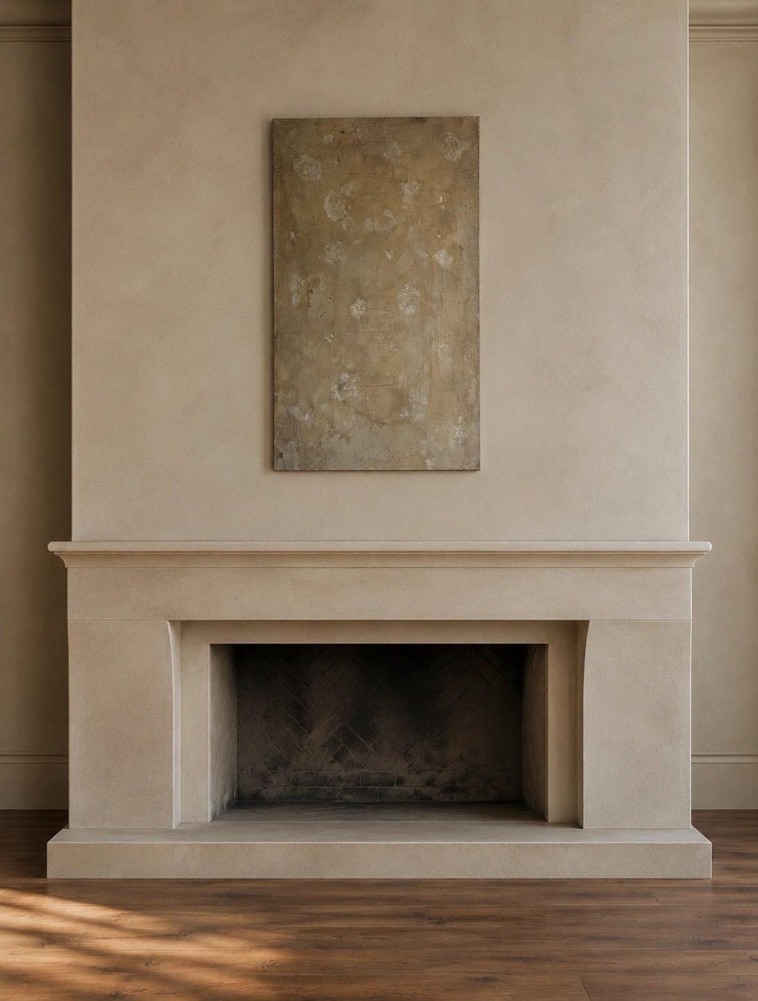 Linen — AI-generated fireplace room illustration
