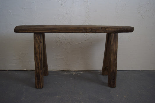 Small Dark wooden slender bench Vintage Inspired